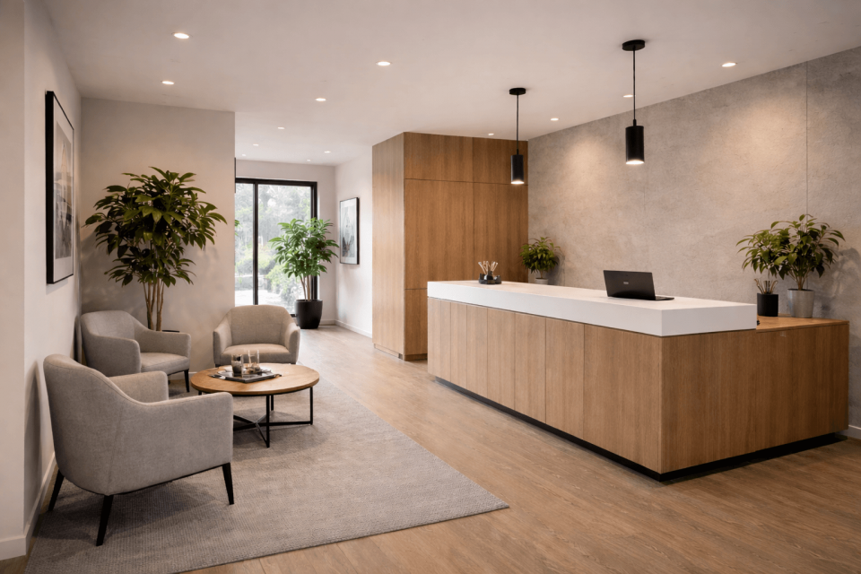 Moderner Empfangsbereich in Mönchengladbach Webdesign